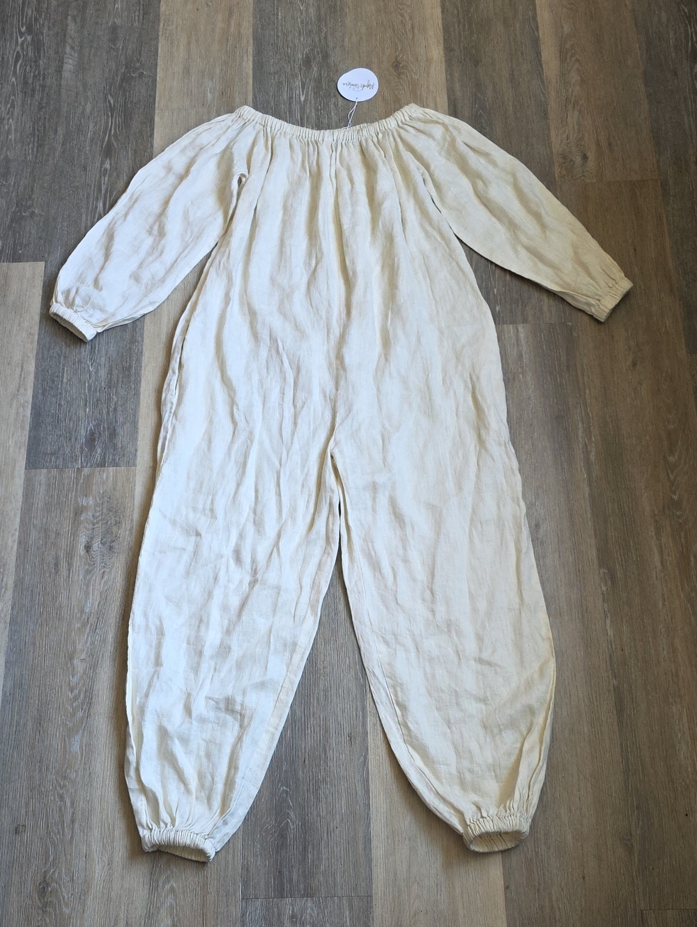 Myrah Peñaloza Hand made Cream Linen Jumpsuit